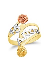 outstanding three tone gold 15 years baby ring